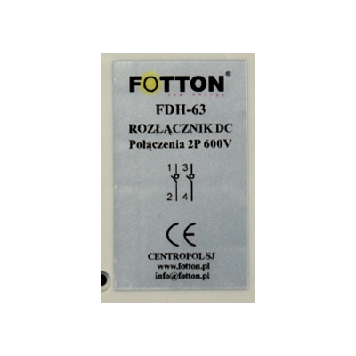 Rozłącznik  FOTTON FDH-63 16A 2P 600V DC