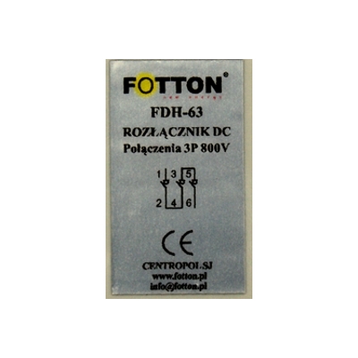 Rozłącznik  FOTTON FDH-63 40A 3P 800V DC