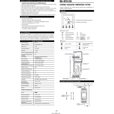 Termostat FOTTON RD-RTS130 12V DC